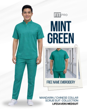 Load image into Gallery viewer, MINT GREEN (MEN)- FITPRO MANDARIN / CHINESE COLLAR SCRUB SUIT