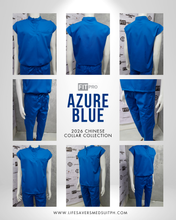 Load image into Gallery viewer, AZURE BLUE - FITPRO MANDARIN / CHINESE COLLAR SCRUB SUIT