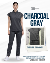 Load image into Gallery viewer, CHARCOAL GRAY - FITPRO MANDARIN / CHINESE COLLAR SCRUB SUIT
